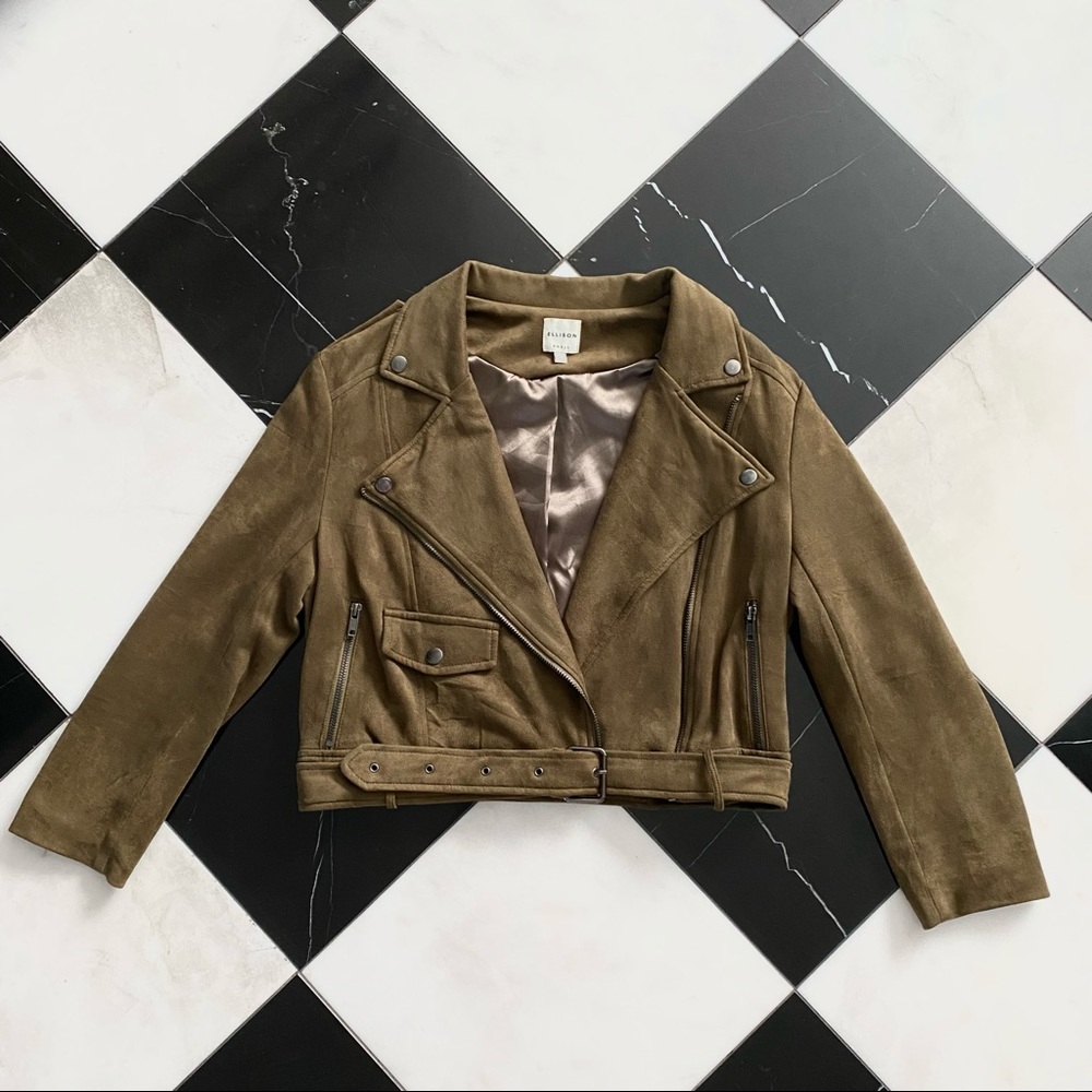 Ellison Vegan Suede Moto Jacket